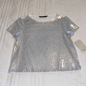 Zara sequin top, very cute, size S, never worn, perfect condition